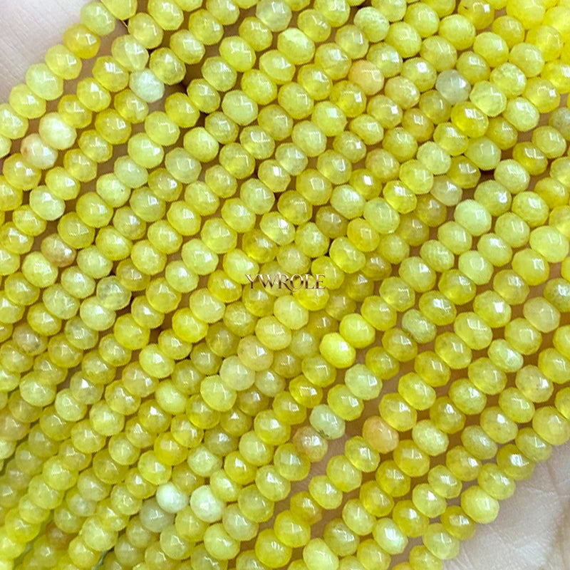 3x4mm Rondelle Faceted Natural Stone Chalcedony Tourmaline Color Loose Spacer Beads for Jewelry Making Diy Bracelet Accessories