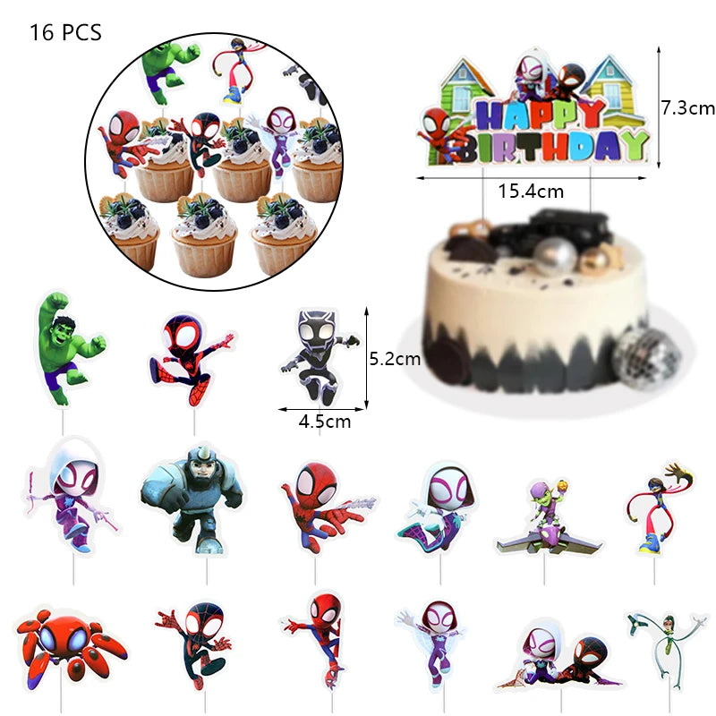 Spidey and His Amazing Friends Birthday Party Decoration New Latex Balloons For Kids Event Supplies Foil Latex Balloon Backdrop