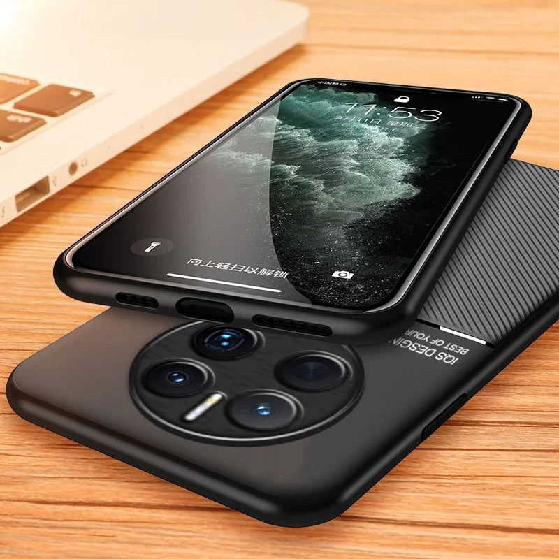 For Huawei Mate 50 Pro Case Car Magnetic Leather Cover Soft Frame Funda On For Mate 50 Pro Mate50 Pro Phone Cases Capa