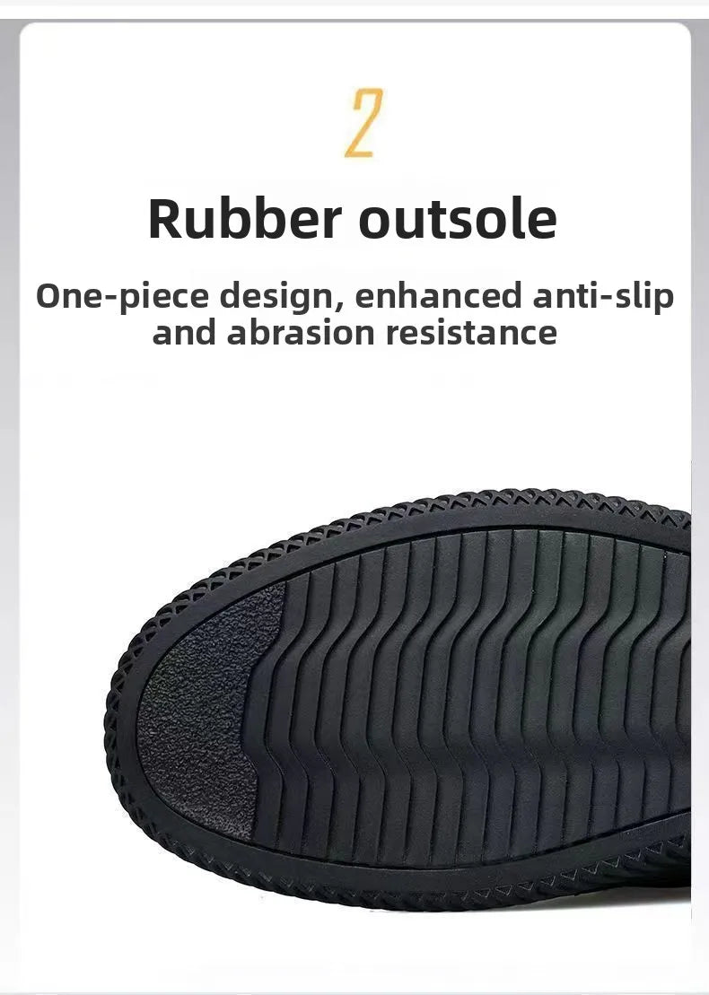 Men's Casual Thick Bottom Soft Sole Leather Shoes Dad Style Versatile Low Top Spring Autumn Season Breathable Slip-On Shoes