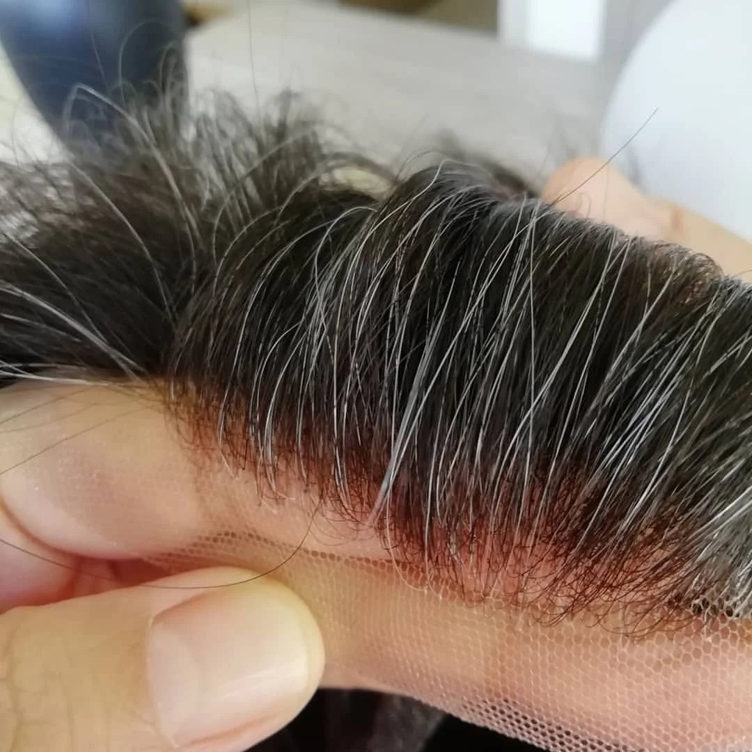 Toupee for Men Human Hair Wigs Men Toupee Mono Base with Lace Front Hair Units Curly Wave Men Toupee Hair Real Human System