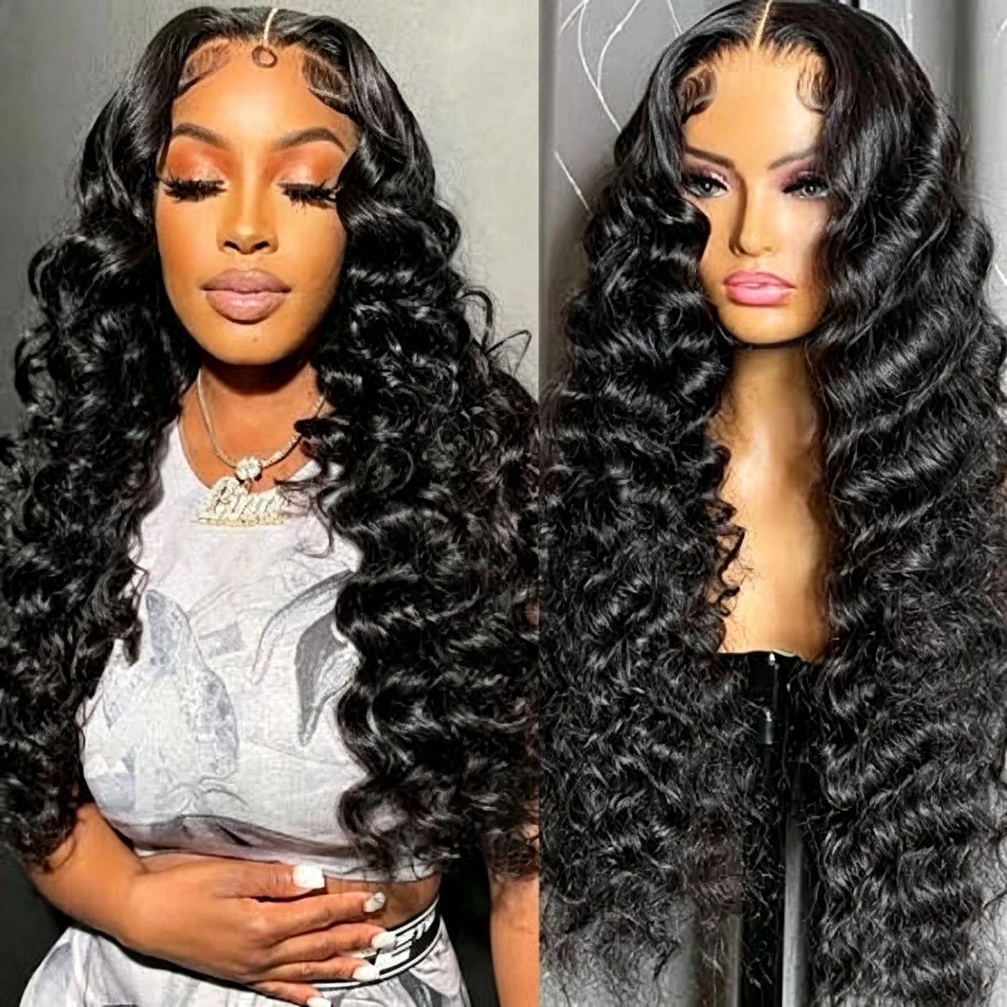 5*5 No Glue Deep Wave Human Hair Wigs Pre Plucked Brazilian Human Hair Lace Frontal Wig 13*6 Pre-Cut Wear and Go Lace Front Wig