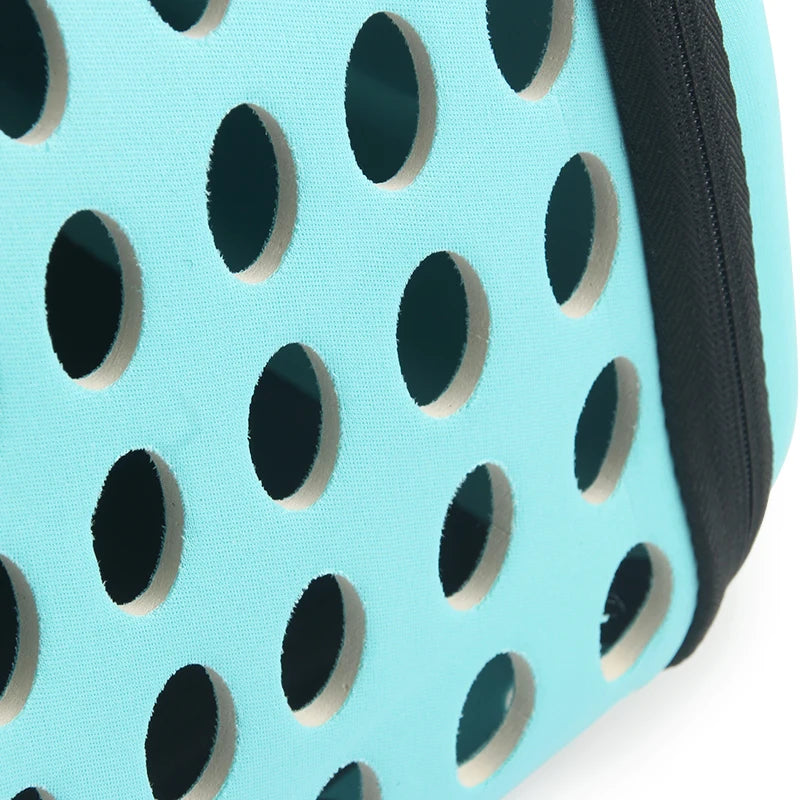 Foldable Portable Pet Carriers Bag EVA Multihole Breathable Dog Cat Carrier Bags Outdoor Travel Pets Cats Handbag Safety Zippers