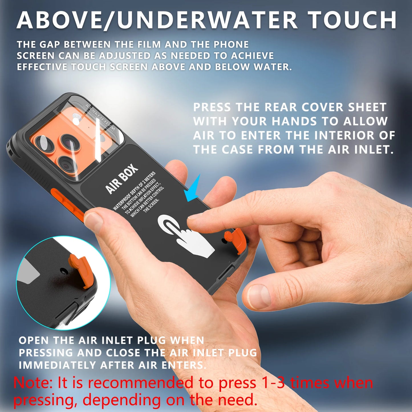 IP68 Waterproof Phone Case for iPhone 6.1/6.7 inch Series, with Floating Ring, Touchable, Suitable for iPhone 17/16/15/14/13/12