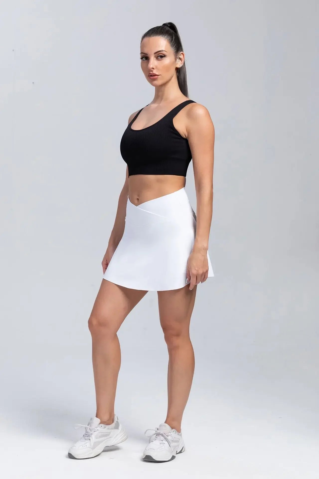 Women Fitness Shorts Skirts Yoga Seamless Leggings High Elastic Sports Fashion Gym Trainning Tennis Dresses High-Waist Skirts