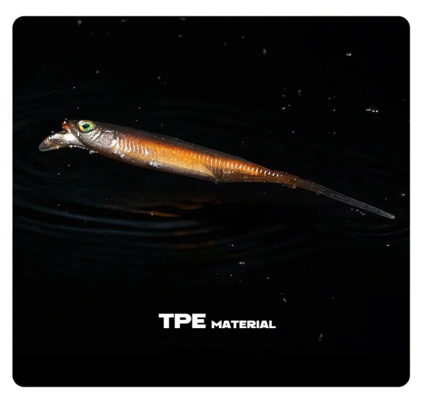 Competition Edition Floating TPE Soft Bait 2.5" 3" Midosto Wacky Rig Lure Rolling Action for High-Pressure Fishing for Bass Pike