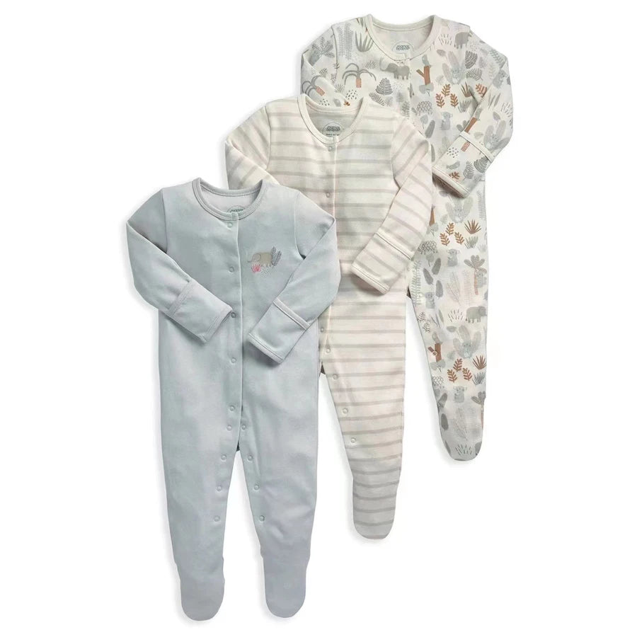 3Pcs Brand Newborn Baby Clothes Set Infant Boys Girls Romper Cotton Long Sleeve Pajamas Jumpsuit Toddler Outfits