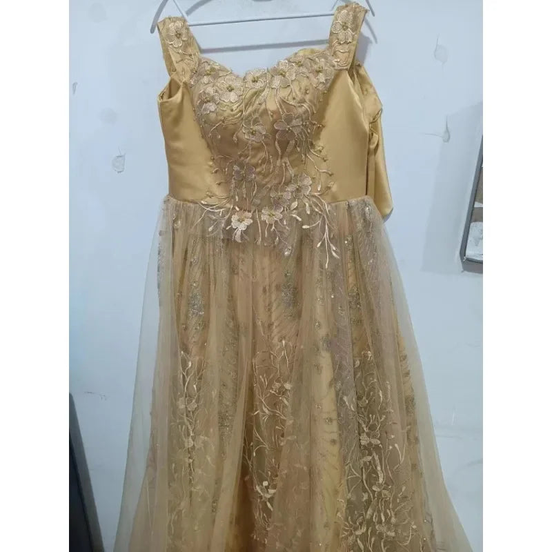 High Quality Women's Luxury Wedding Dress Dress Fashion One Collar Long Puff Skirt European and American Women's Wear 2026