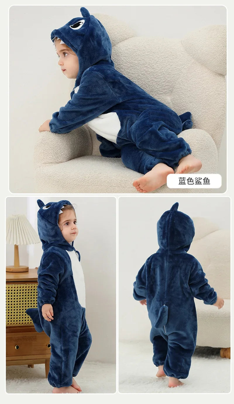 Newborn Baby Deer Animal Cartoon Romper Clothes Girls Pajamas Long Sleeve Hooded Onesies Infant Boys Costumes For Christmas