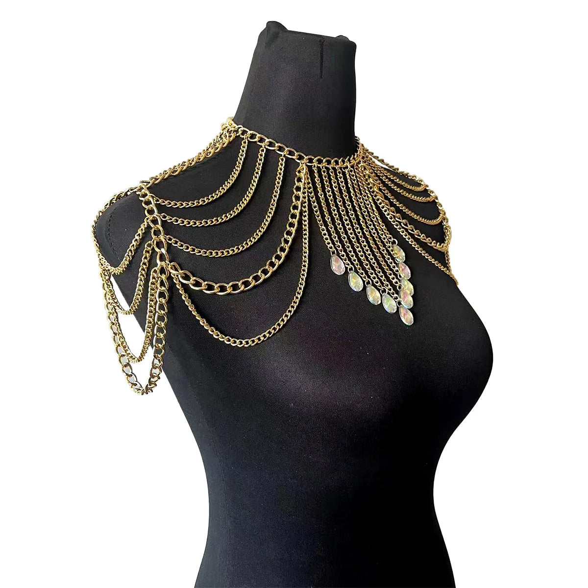 Shoulder Chains Metal Body Chain for Women Tassel Arm Chain  Jewelry For Costume Dresses Weddings Parties