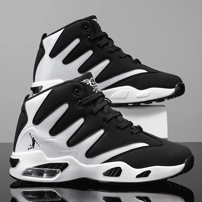 Men's High-Top Basketball Shoes Lace-Up Training Sneakers