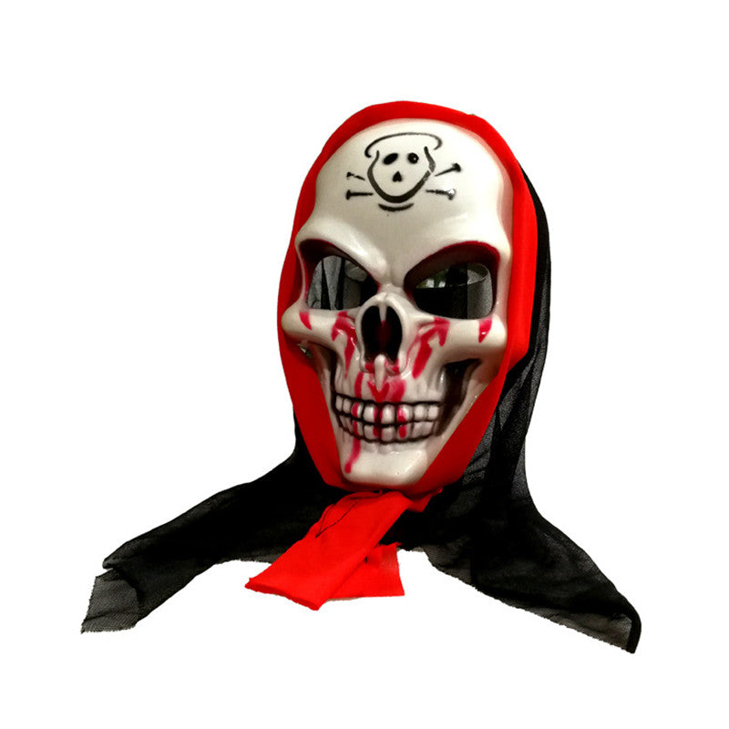 Halloween Scary Costume Grim Reaper Costume for Boys Kids Costume with Glowing Red Eyes with Gloves Mask