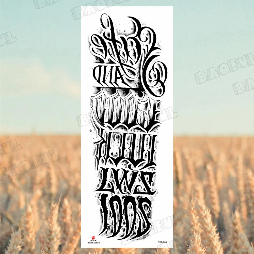 BAOFUL Full Arm Sleeve Temporary Tattoos For Women Men Realistic Wolf Lion Warrior Maori Fake Tattoo Stickers Thigh Leg Tatoos