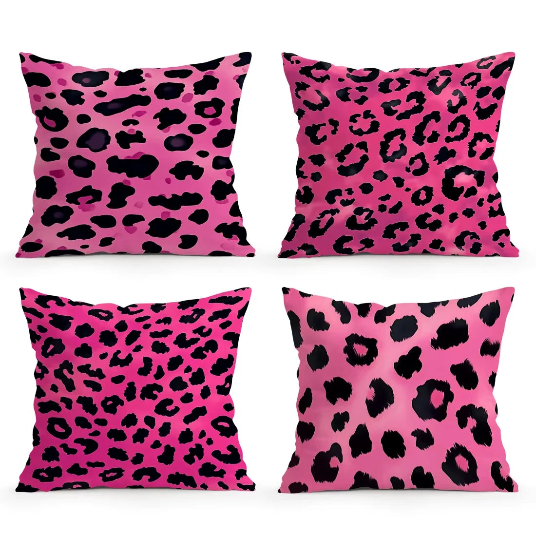 Pink Leopard Print Pillow Cover | Printed Decorative Cushion Case, Modern Home Decor Accessory for Sofa, Bedroom