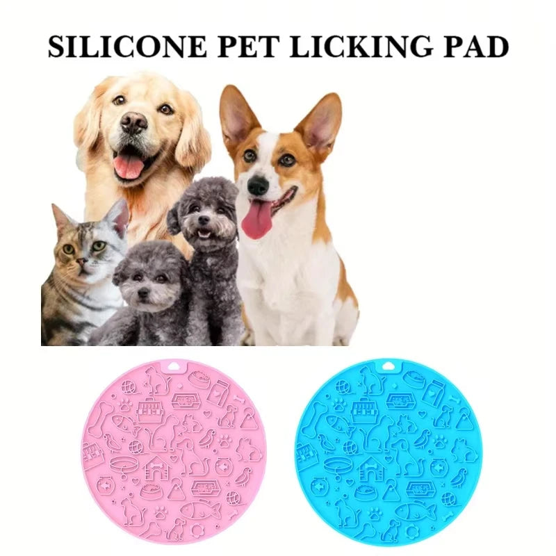 Pet Feeding Mat Silicone Dog Licking Pad Square Dogie Feeding Training Pad for Dry-wet Food Dog Feeder Pet Mat Water Feeding Mat