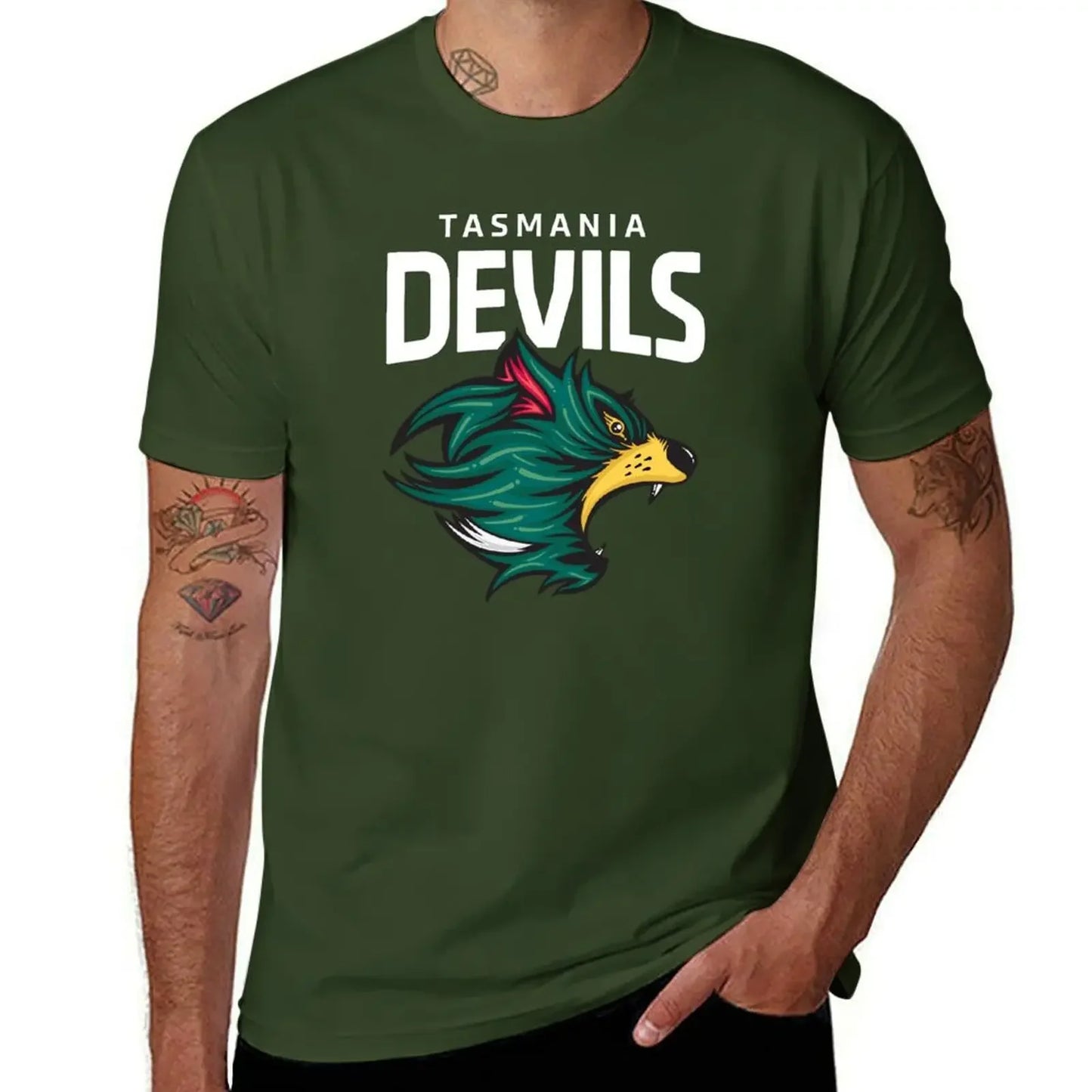 Tasmania Devils Football Club White Lettering T-Shirt summer clothes oversizeds shirts graphic tees cute tops men workout shirt