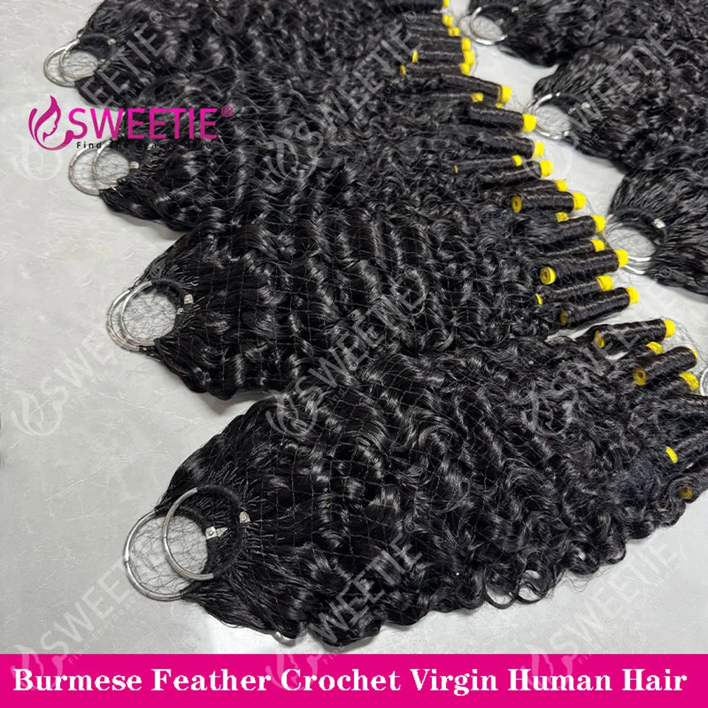 Crochet Human Hair Spanish Spiral Curly 12A Pixie Curly Virgin Human Hair Feather Crochet Hair Extensions For Braiding Invisible