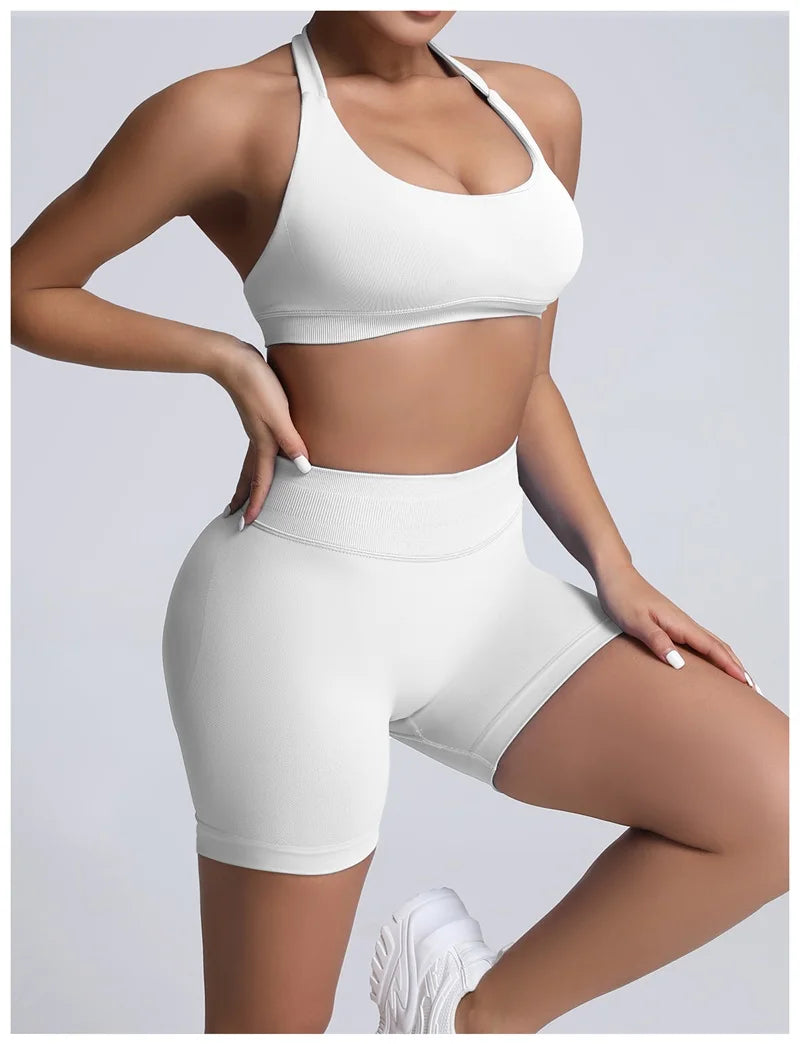 HISTELLO Sports Shorts 4.5‘’ High Waist Women Yoga Workout Shorts Seamless Leggings Stretch Fitness Sweatpants Gym Short