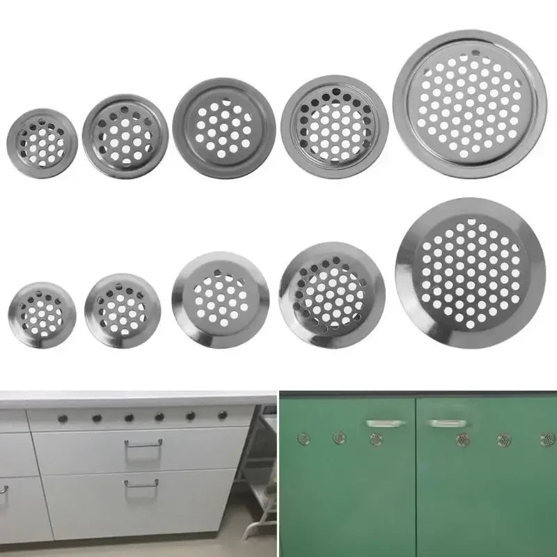 10pcs Round cabinet Air duct Vent Dia.19mm-53mm Steel Louver Mesh Hole plug decoration cover Wardrobe grille ventilation systems