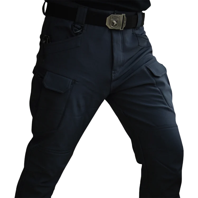 TRVLWEGO Men Winter Waterproof Climbing SkiingTrekking Fleece Fishing Tactical Sharkskin Cargo Pants Camping Hiking Trousers