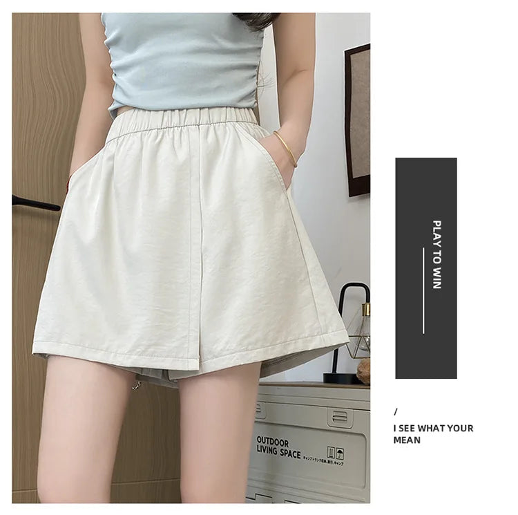 Women's Cargo Skirt Pants 2026 Summer High Waist Loose Fit 5-Pocket Casual Shorts Ice Silk Culottes Streetwear