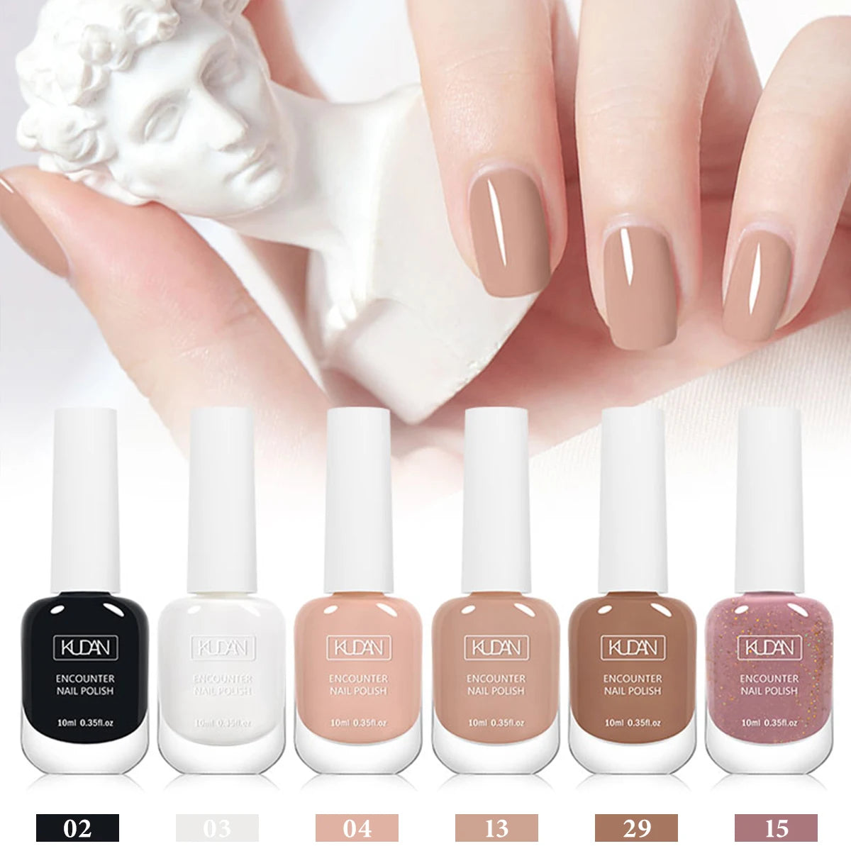 6Pcs/Set 10ml Nude Pink Nail Polish Water-Based Nail Polish Odorless Fast-Drying,No Need To Bake, Suitable For All Seasons Salon