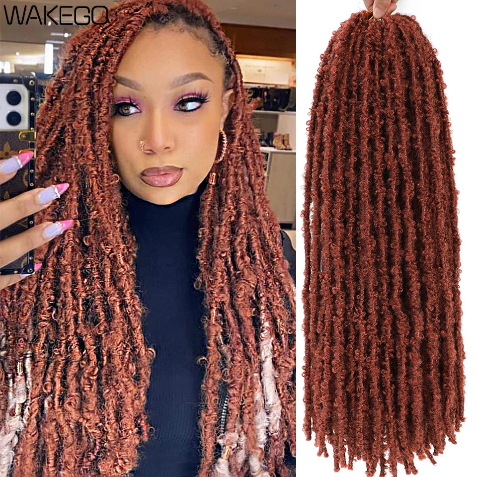 Wakego Butterfly Locs Crochet Hair 14 18 24 Inch Fausse Locks Crochet Butterfly Extensions Pre-looped Soft Locs Synthetic Braid