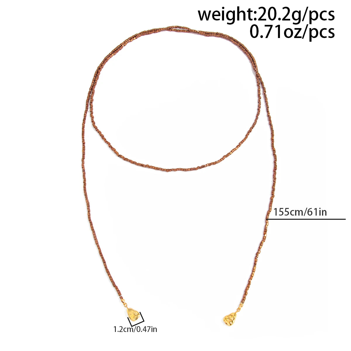 PuRui Fashion Simple Y-shaped CCB Beads Chain Necklace For Women Sexy Vintage Adjustable Sweater Chains Femme Charm Jewelry New