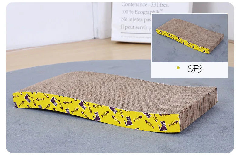 Pet Cat Scratching Corrugated Board Grinding Claw Plate+Catnip Paper Pad Climbing Frame Scraper Mat Cat Cardboard Cat Toys