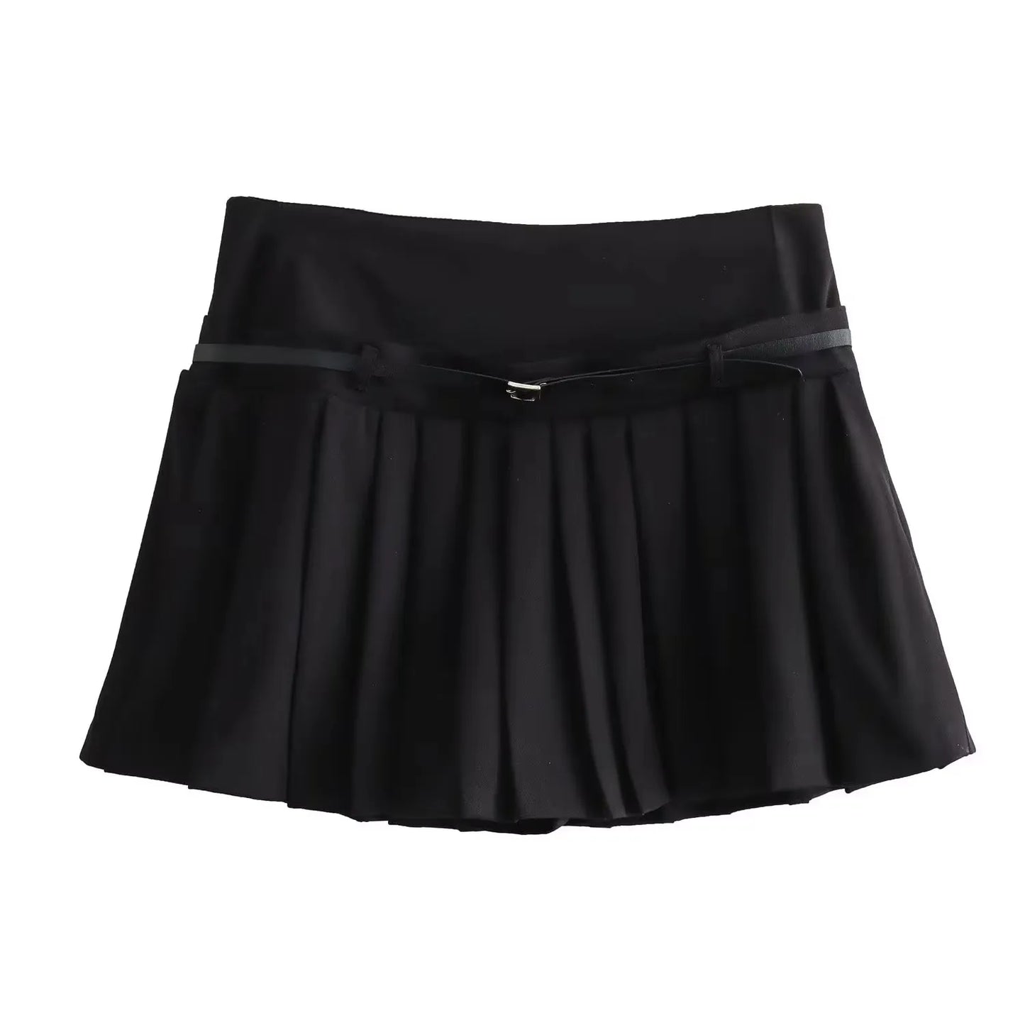 HH Womens High Waist Pleated Mini Skirt A Line Belted Waist for Street Date Casual Party Streetwear Vacation Beach Shorts Skirts