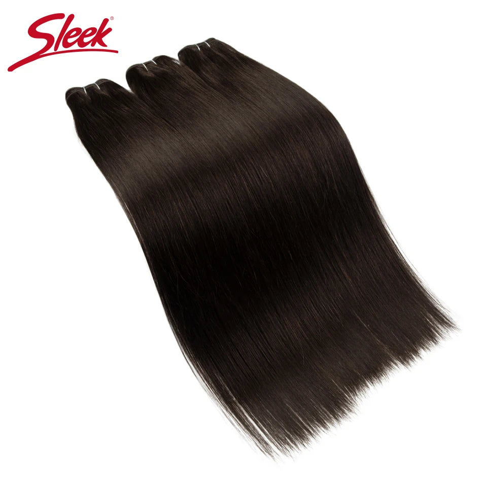 Sleek Peruvian Straight Human Hair Double Drawn Natural Human Hair Weave Bundles Natural Brown #27 #613 Remy Human Hair Bundle