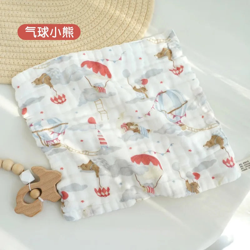 5pcs Cotton Muslin Baby Face Towels 6 Layer Gauze Square Burp Cloths Newborn Baby Hand Towel Soft Wash Handkerchief Baby Items