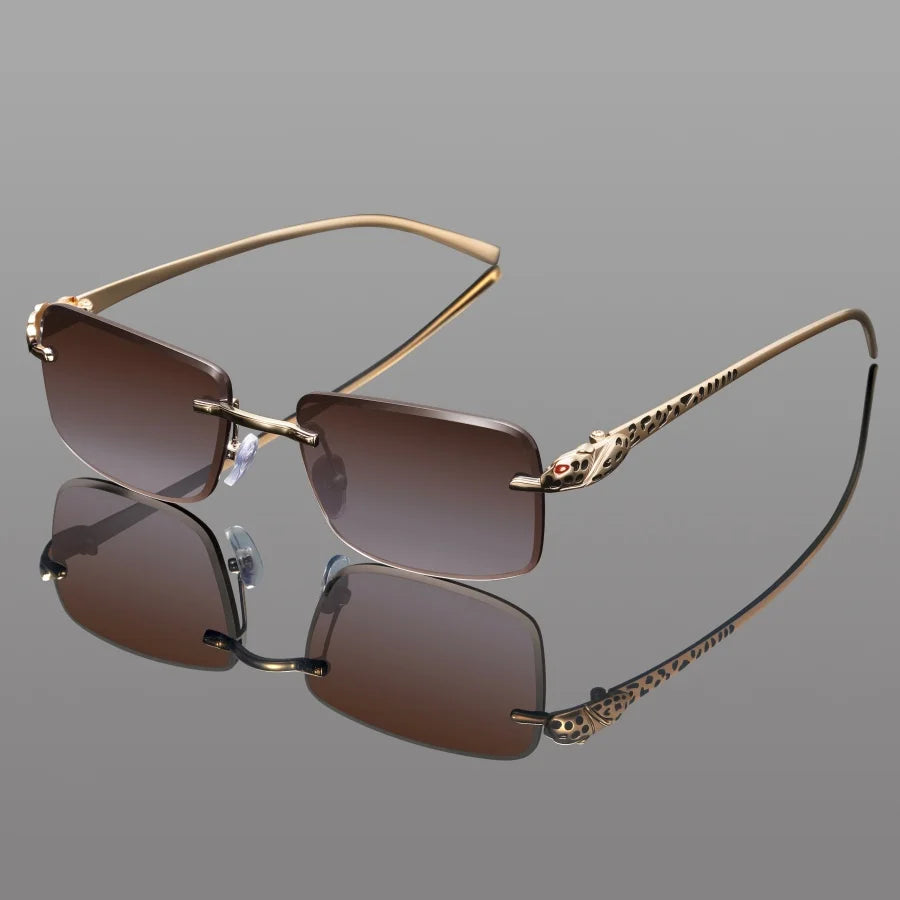 Vintage Rimless Sunglasses Rectangle Fashion Popular Women Brand Designer Sun Glasses Female Eyewear Summer Traveling Oculos