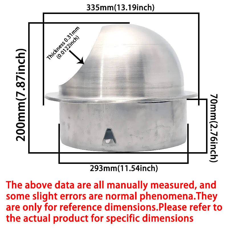 Round Wall Vent Cover, 304 Stainless Steel Vent, Hemispherical Grille Vent Cover, Wall Vent Cover, Stainless Steel Exhaust Vent, Round Vent Cover Suitable for Outdoor Ventilation Systems, Dryer Exterior Vent Cover, Stainless