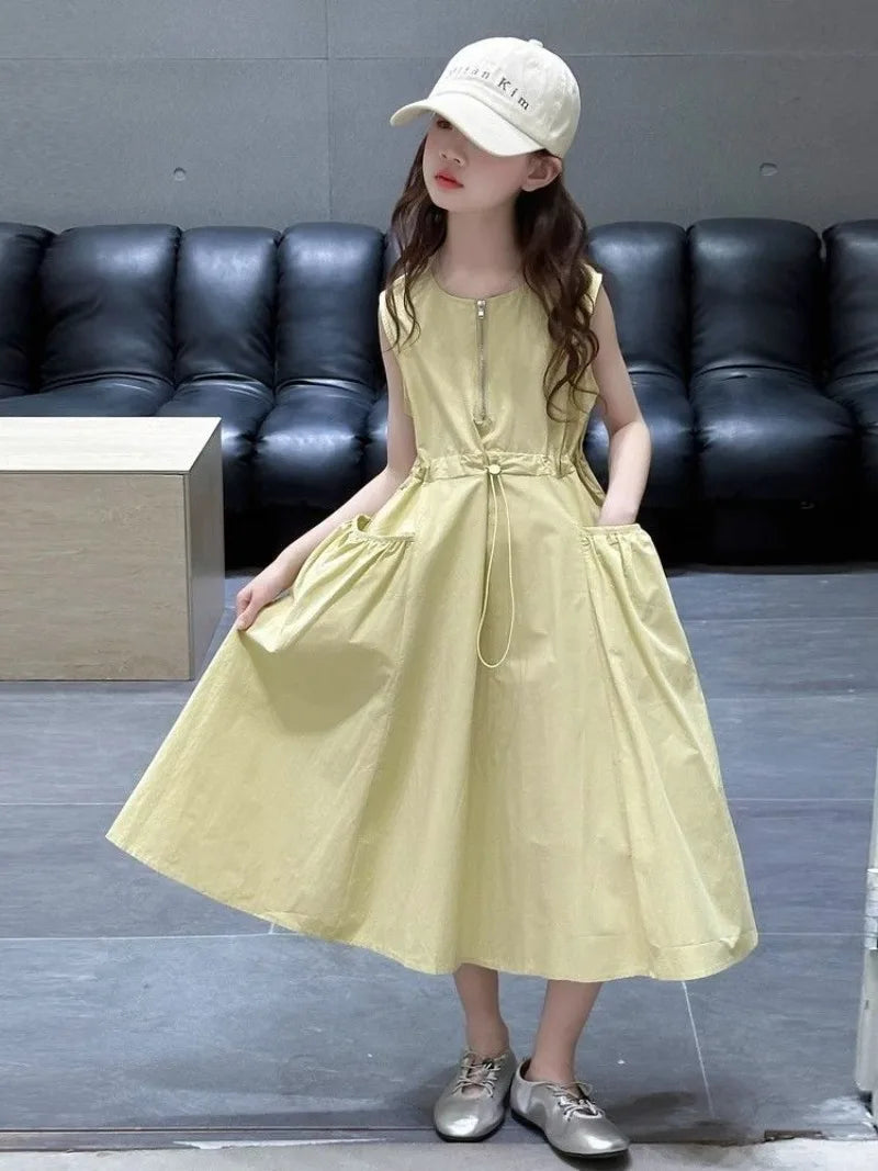 Sleeveless Girl Costume Girls Dresses 10 To 14 Years Old Dress Young Sets for Children Elegant 11 12 Princess Women's Party 6 8