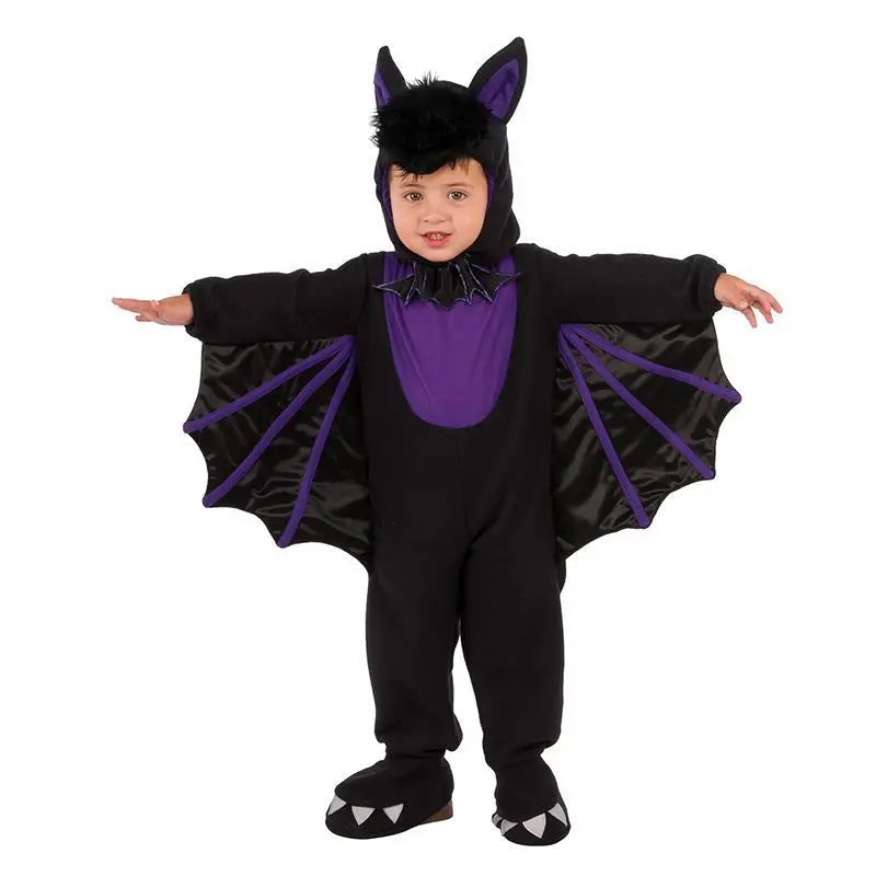 2025 New Halloween Children's Cute Cartoon Devil Bat Cloak Stage Performance Costume
