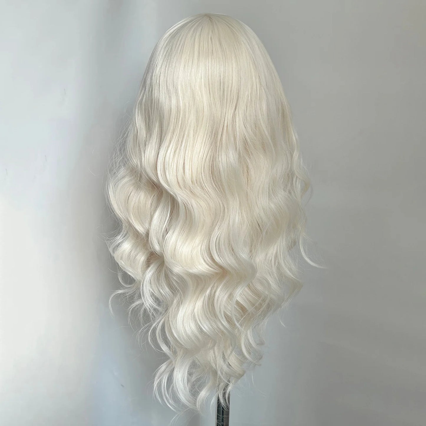Long Blonde Body Wave Lace Front Wigs for Women Free Part White Platinum Blonde Curly Wavy 13X4 Glueless Synthetic Daily Cosplay