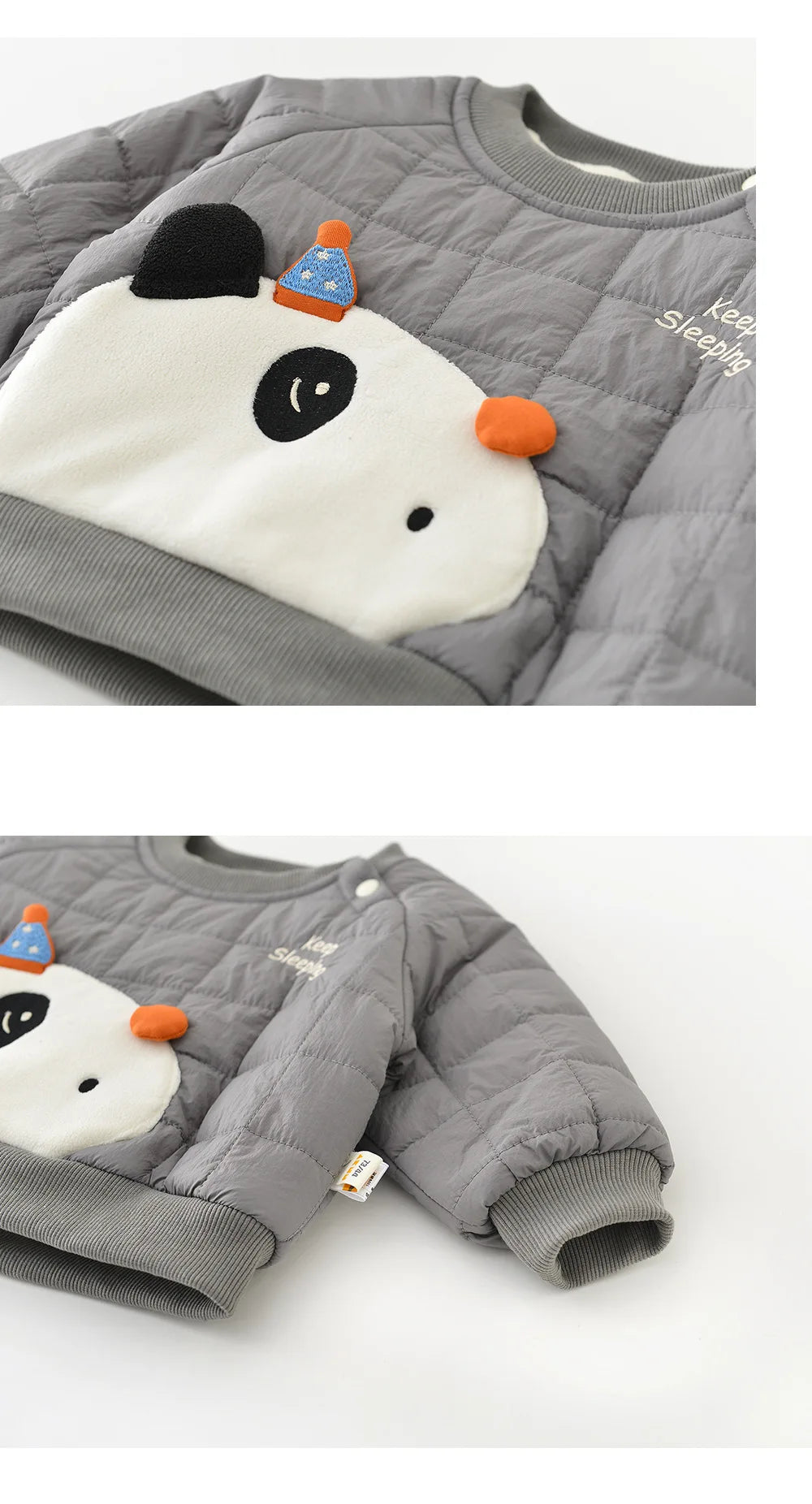 LILIGIRL Winter Baby Clothes Set 6M-3T Thicken Toddler Boys Cartoon Panda Suit Simple Loose Infant Fleece Padded Outfit 2PCS