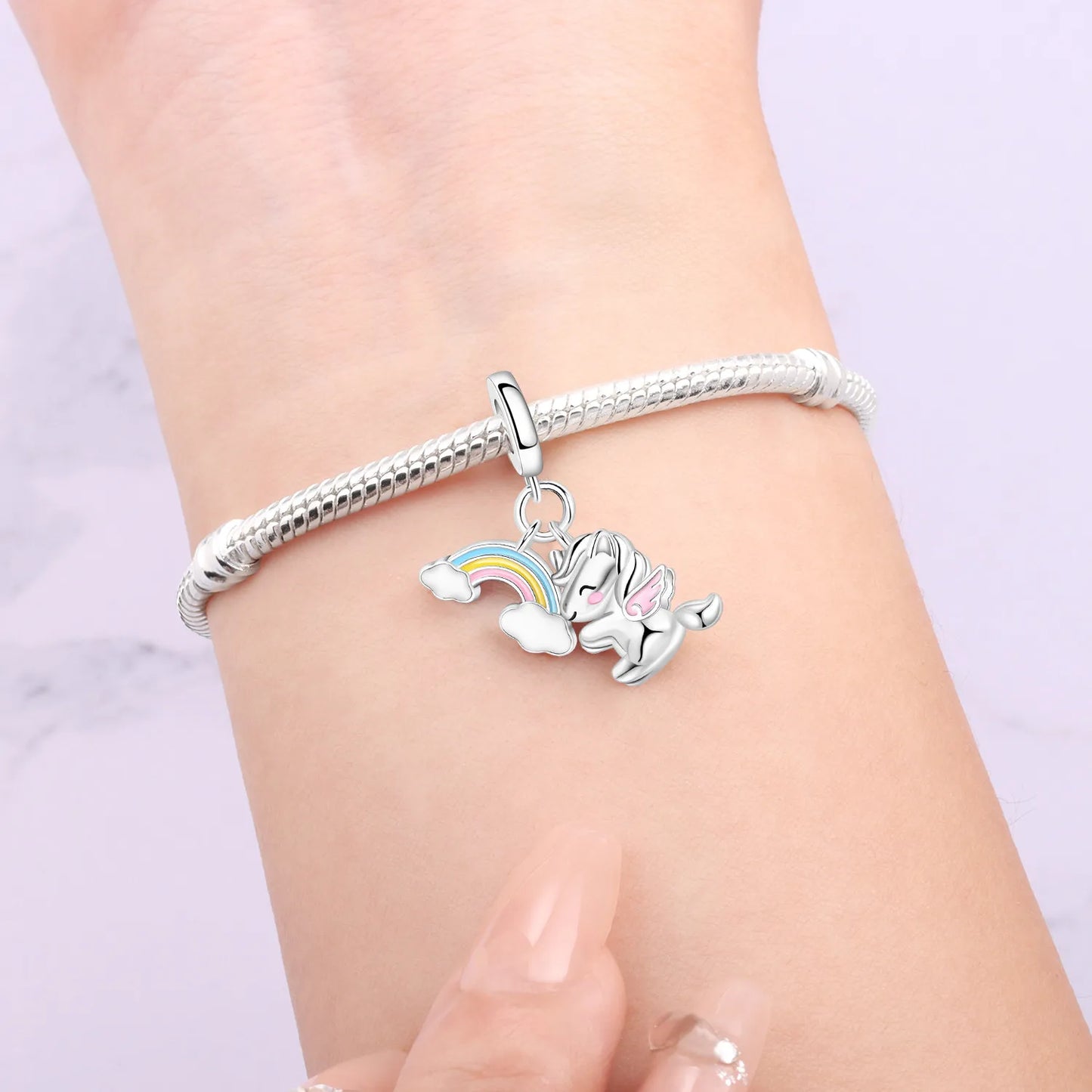 925 Sterling Silver Two-tone Symmetrical Angel Wing Pendant Necklace for Women Lucky Symbol Original Jewelry Party Couple Gift