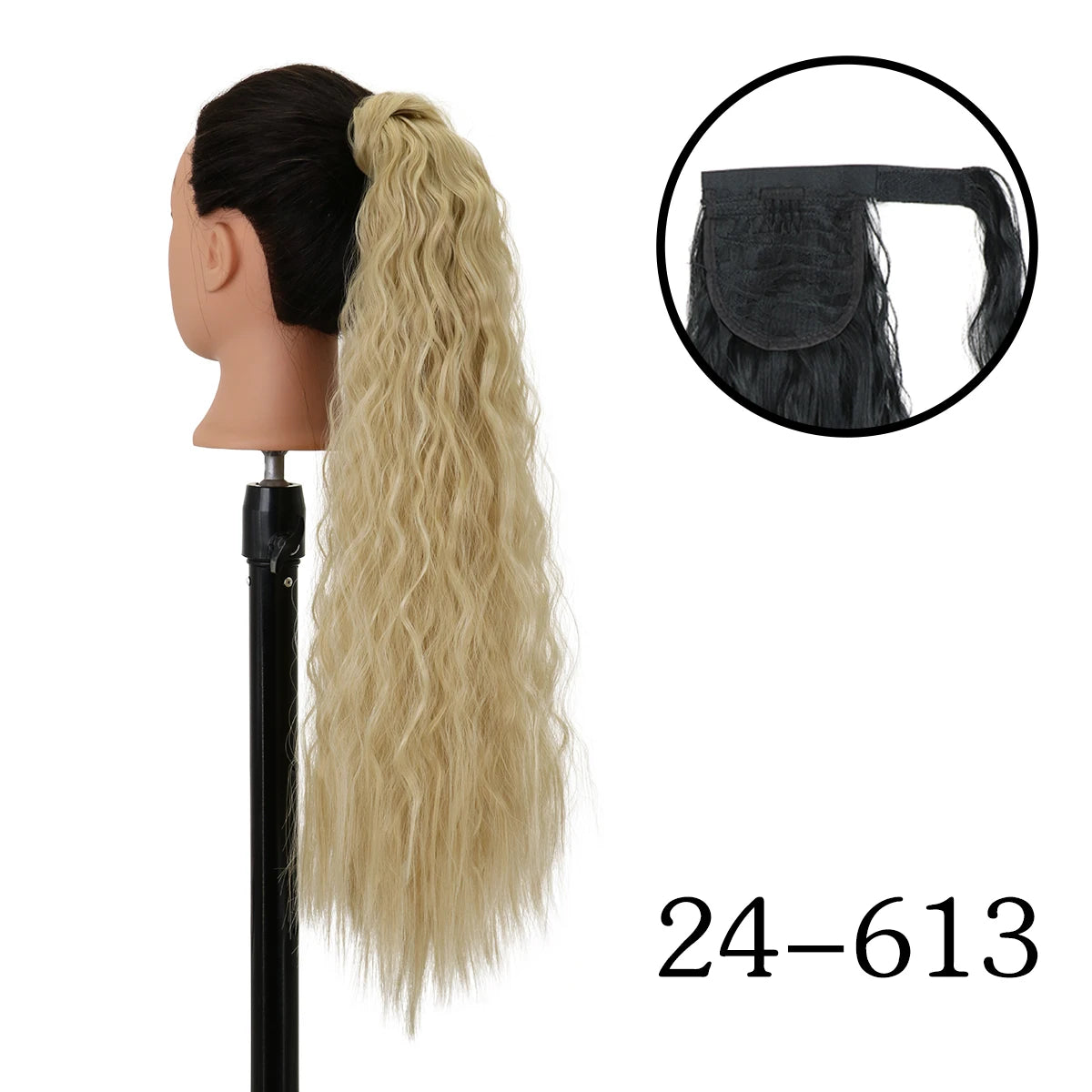 LANSA Synthetic Long Curly Ponytail Natural Puff Wrap Around Clip In Ponytails Hair Extensions Black Brown Ponytail For Women