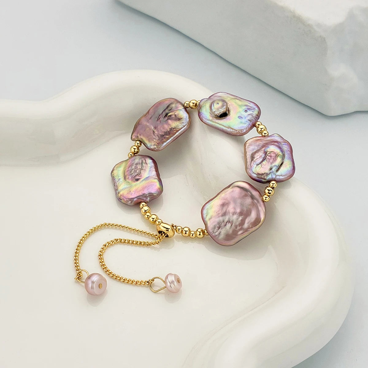 Original Design Natural Freshwater Colorful Baroque Pearls Adjustable Bracelets For Wedding Women Girls Lovers Fine Jewelry