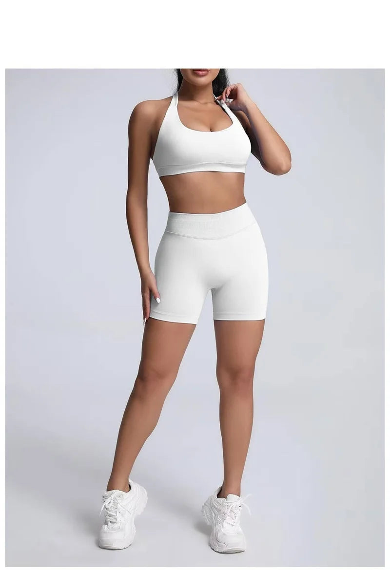 HISTELLO Sports Shorts 4.5‘’ High Waist Women Yoga Workout Shorts Seamless Leggings Stretch Fitness Sweatpants Gym Short
