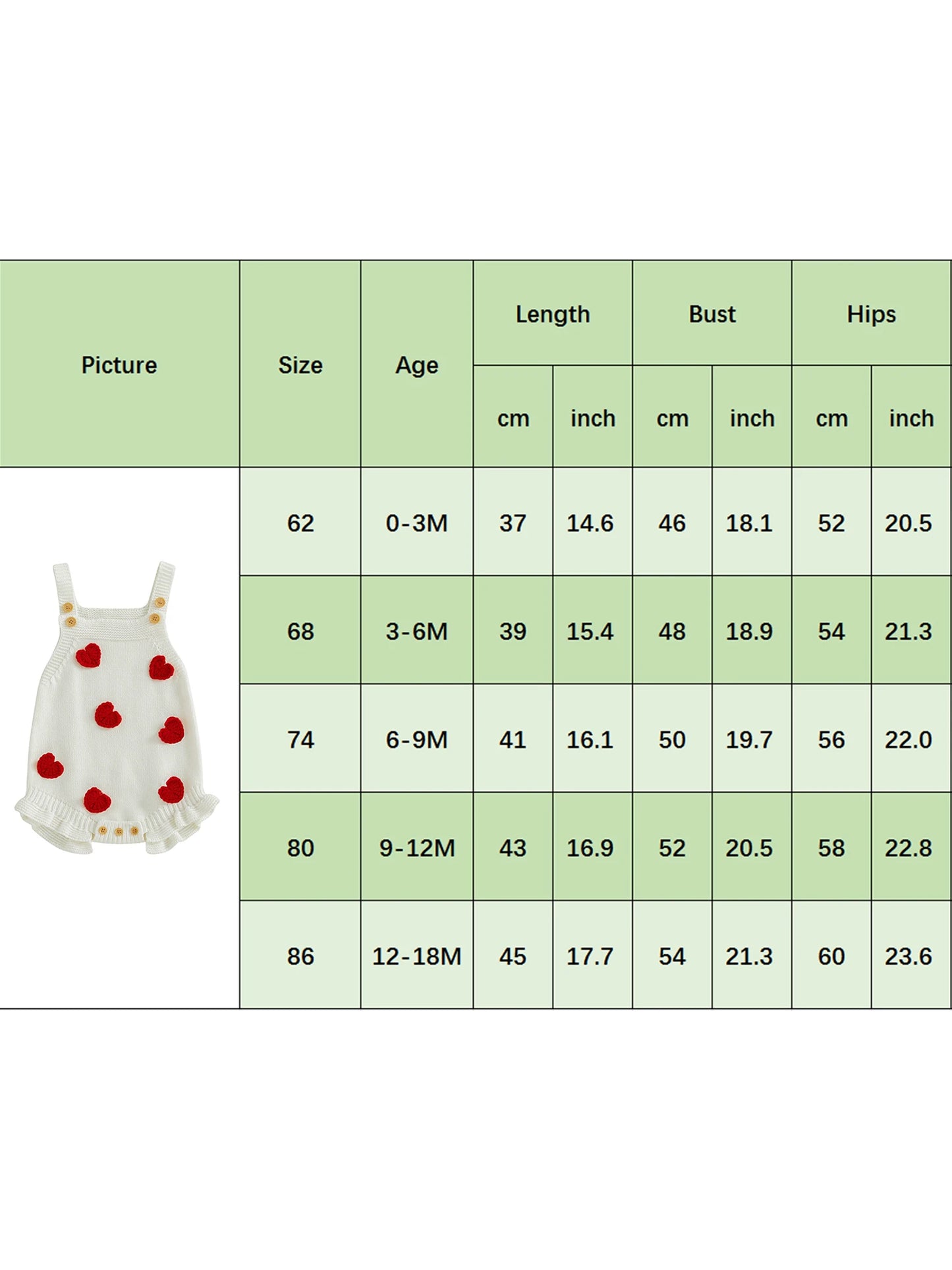 Baby Girl Valentine’s Day Romper Sleeveless Square Neck Heart Bodysuit Newborn Knit Overalls