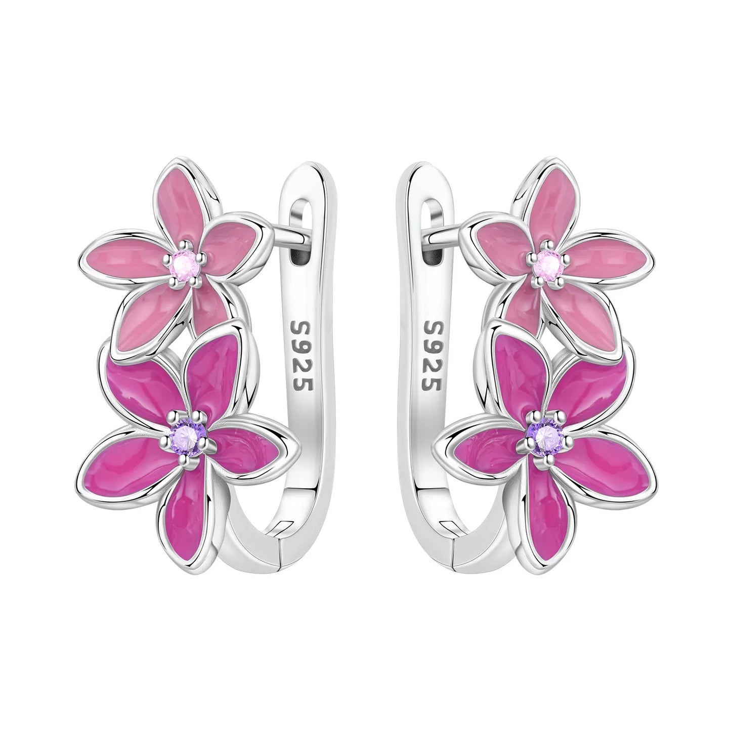 925 Sterling Silver Needle Iris Flower Hoop Earrings for Women Original Elegant Versatile Jewelry Birthday Party Fine Gift 2026