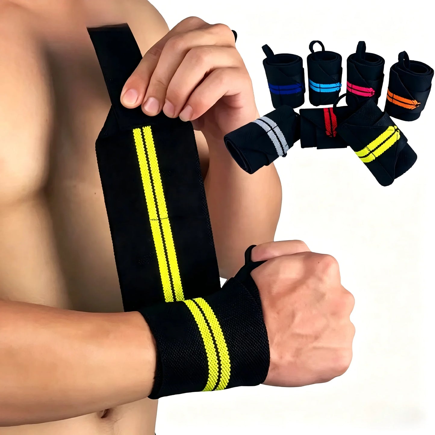 Heavy Duty Wrist Wraps for Weightlifting, Ergonomic Wrist Support Straps, Perfect for Powerlifting, Bodybuilding & Fitness