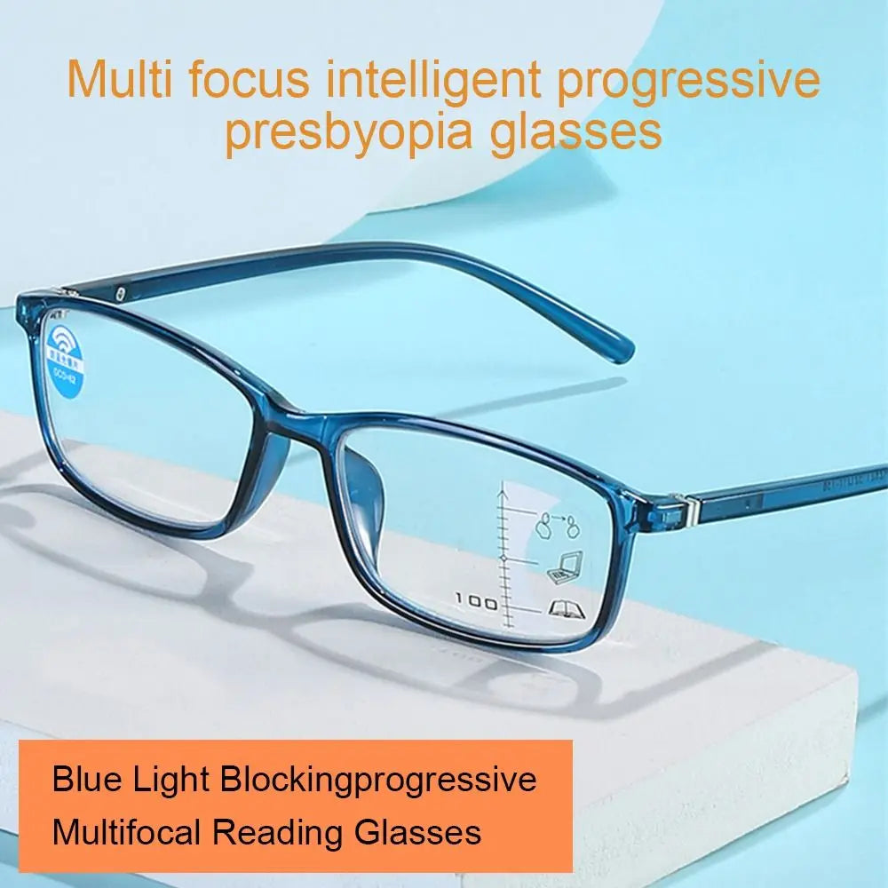 Retro Progressive Multi-Focus Reading Glasses For Men Women Anti-blue Light Near Far Presbyopia Eyeglasses