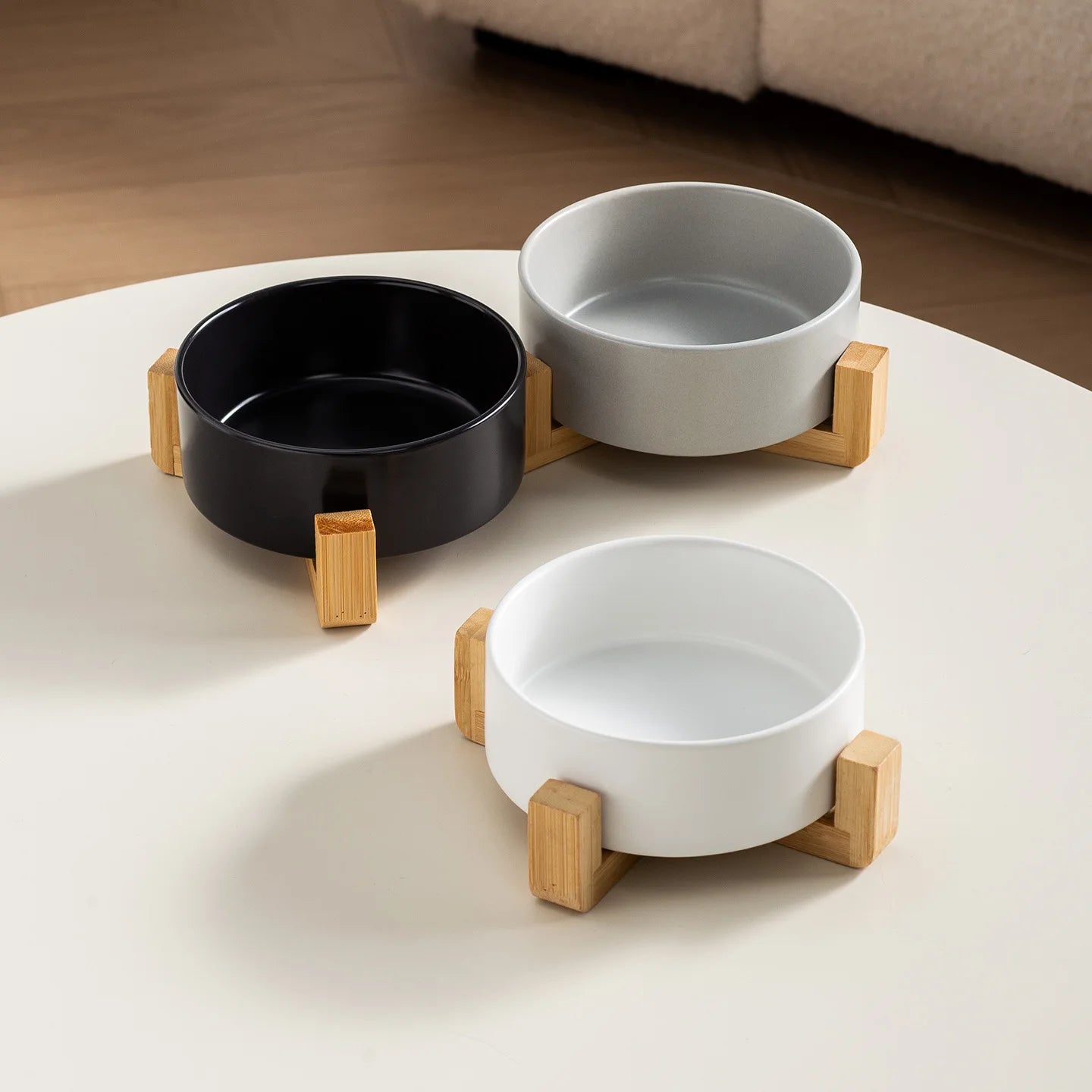 2026 Double Pet Bowl  Elevated Food Water Feeder For Cats And Dogs Neck Protection Simple Style Pet Supplies