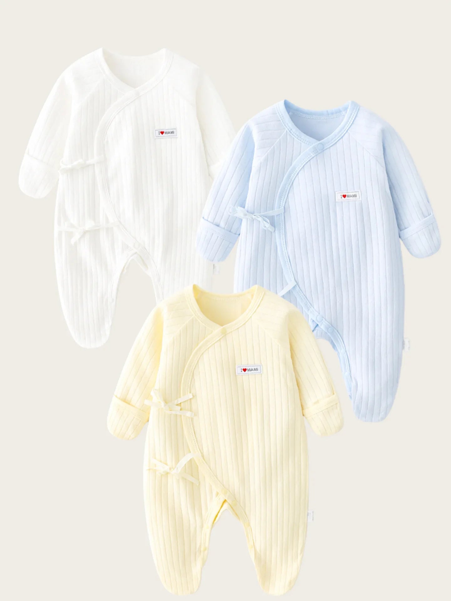 Somenie Baby Long Sleeve Onesie 100% Cotton  Unisex Newborn Cute Bear Head Embroidery Romper Gift For Boys Girls Baby 1-3-6-9M