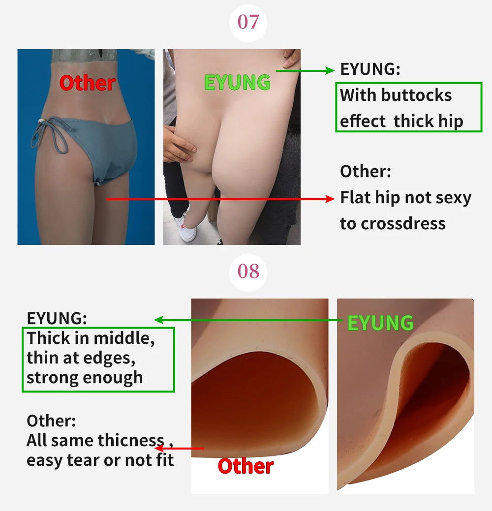 EYUNG Bodysuit Crossdressing Pussy Body Suit Cosplay Silicone Breasts Shemale Full Silicone Bodysuits Sissy Underwear Panties
