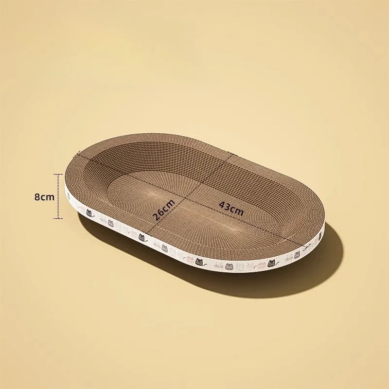 Cat Scratching Board Protect Furniture Grinding Claw Toys Round Oval Corrugated Paper Wear-resistant Cat Nest Scratching Board